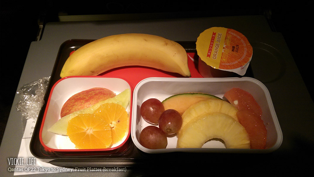 Qantas Fruit Platter Breakfast on QF22