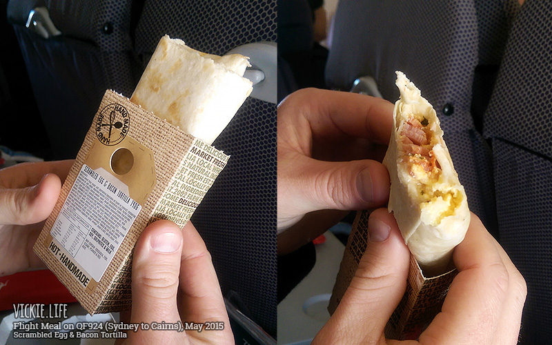 QF924 Flight Meal: Scrambled Egg & Bacon Tortilla